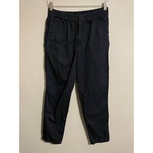 Folk Assembly Men Trousers Size 3 US Medium Navy Twill Tapered Leg Elastic Waist